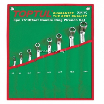 8 Piece 75Deg Offset Double Ring Wrench Set